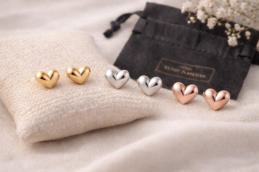 Herz Ohrringe – 925 Silber & Rosévergoldet