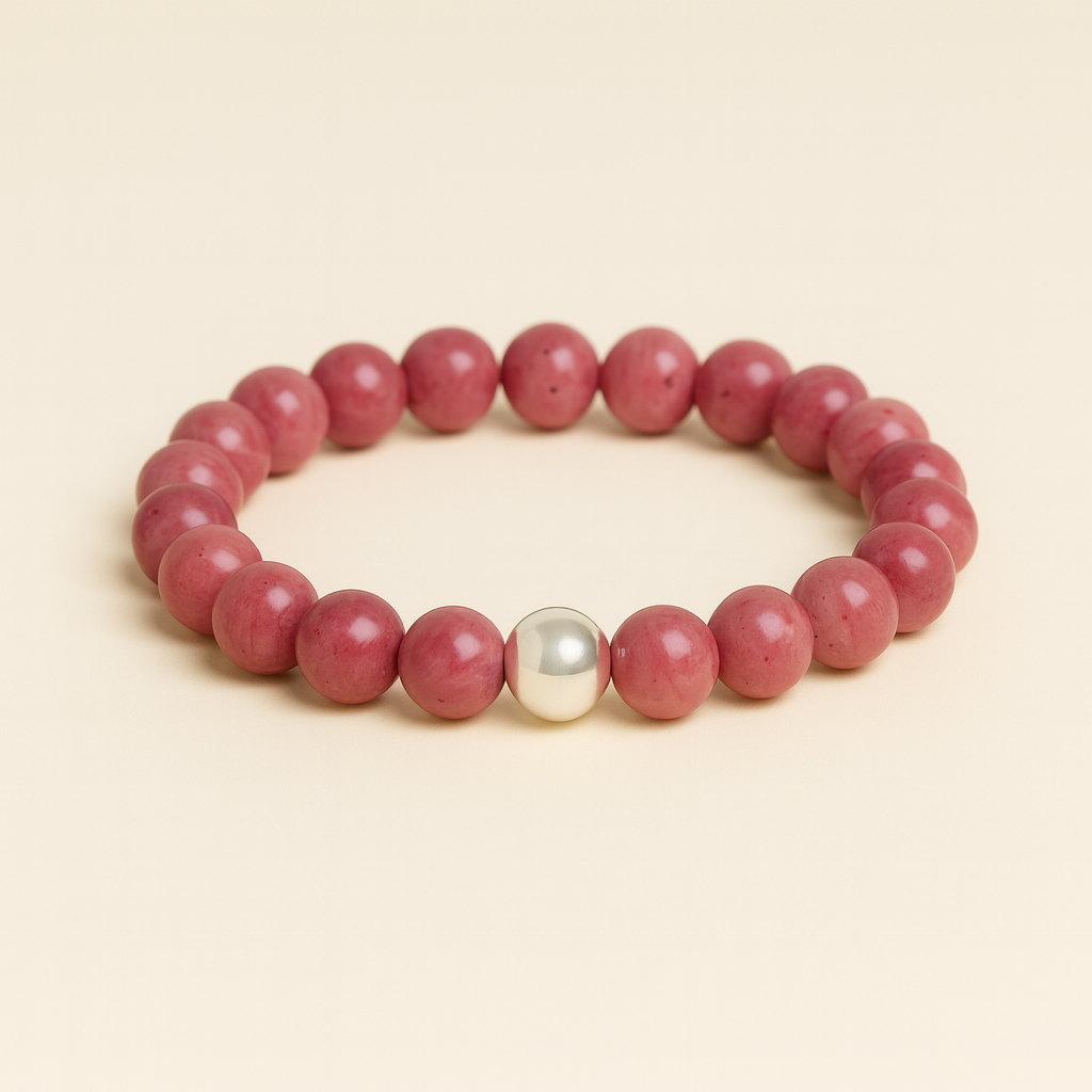 Rhodochrosit und 925 silber perle