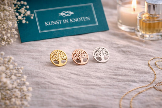 🌿 Baum des Lebens Ohrringe – 925 Silber mit Rosé- oder 24k Gelbvergoldung