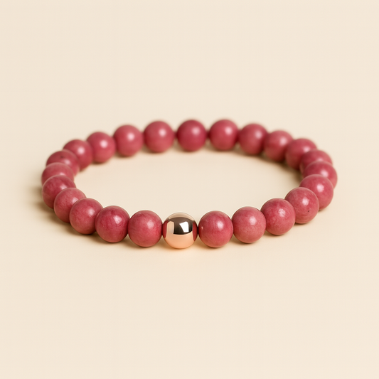 Rhodochrosit und 925 silber perle