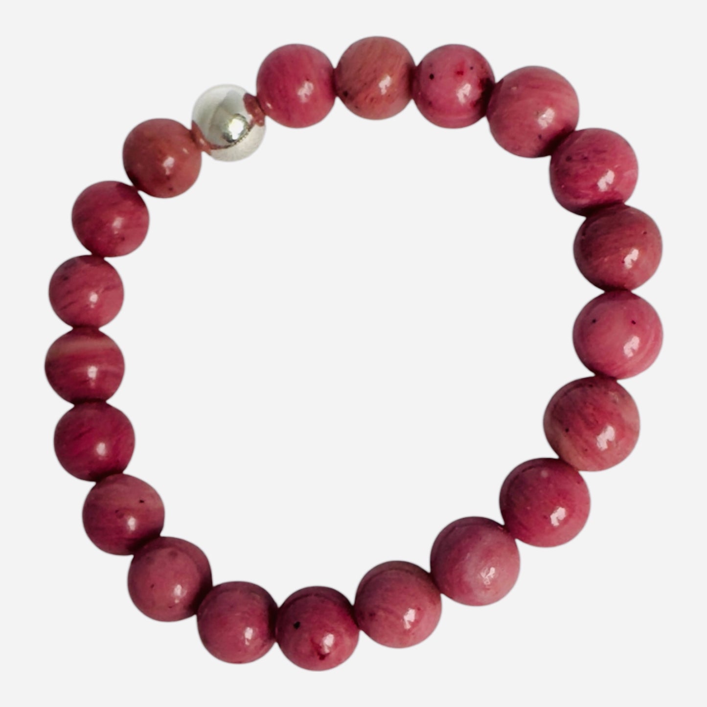 Rhodochrosit und 925 silber perle